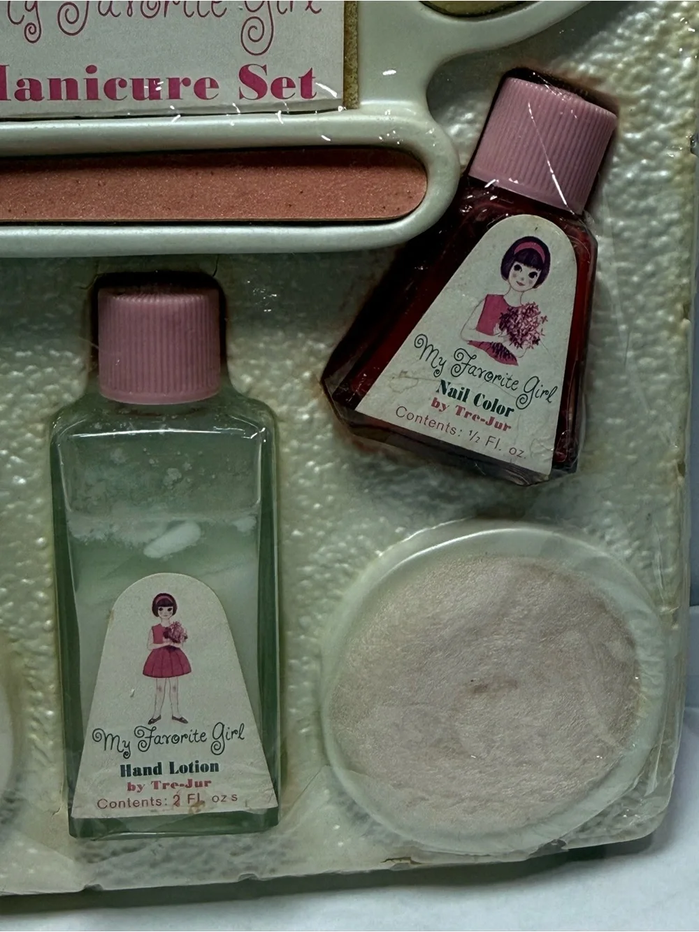Vintage My Favorite Girl Manicure Set by Tre-Jur Child’s Vanity Grooming Set NOS